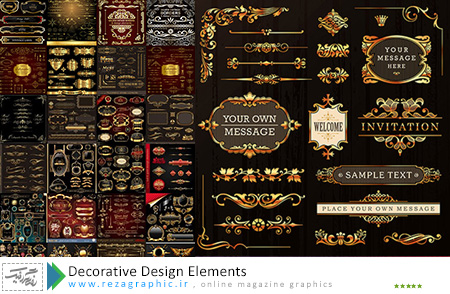 مجموعه وکتور طرح تزئینی و دکوراتیو - Decorative Design Elements